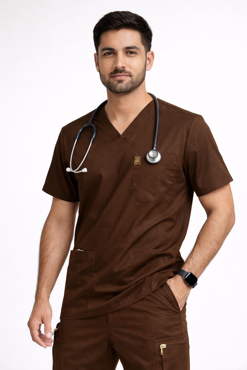 Men’s Brown Medical Scrub Suit
