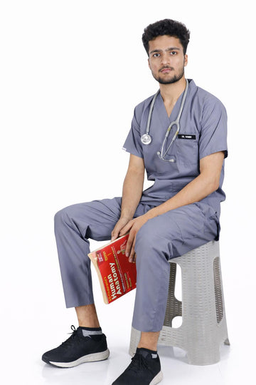Premium Gray Medical Scrub Suit