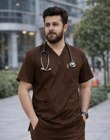 Men’s Brown Medical Scrub Suit