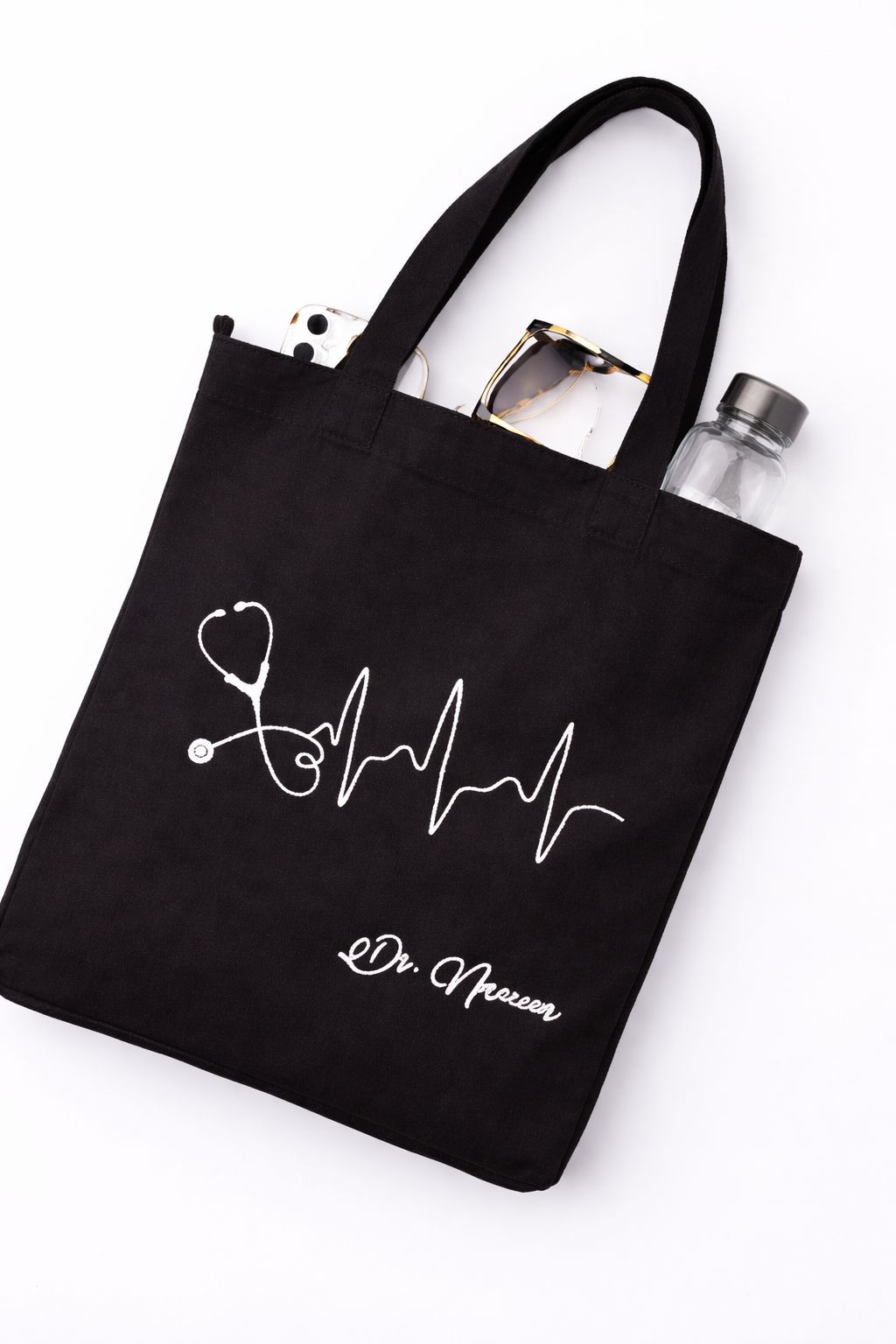 Personalized Heartbeat Tote Bag